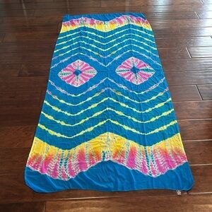 Silk tie dye delicate sheer scarf deadhead chic